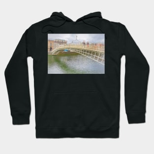 Ha'Penny Bridge Dublin an Impressionist View Hoodie